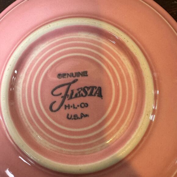 Fiesta FiestaWare Original Vintage & Post 1986 Set of 5 saucers Red Apricot Rose - Picture 9 of 13